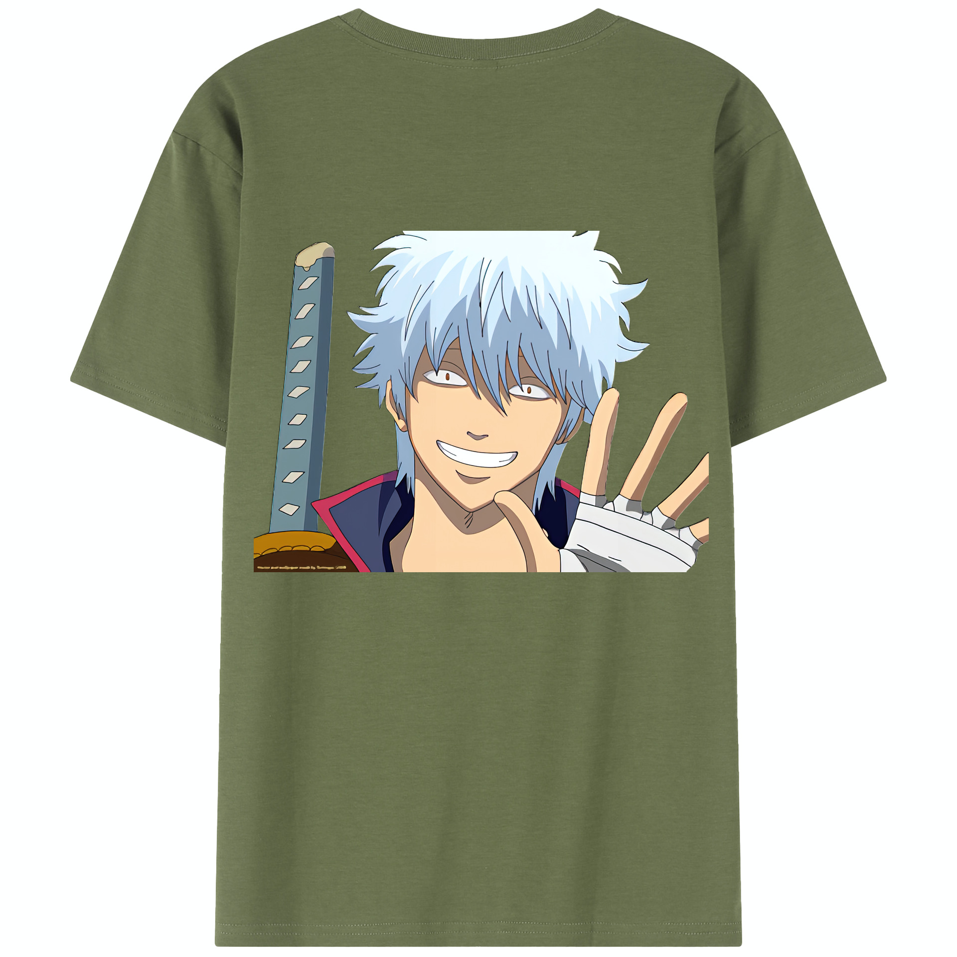 （画像用） ぎんたま 坂田銀時（さかたぎんとき） 神楽 志村新八（しむら しんぱち） GINTAMA Sakata Gintoki Kagura Shimura Shinpachi 綿100％半袖Tシャツ（背面プリント）